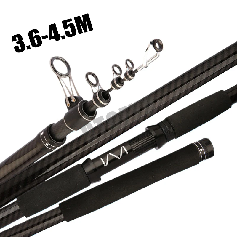 Fishing Rod Surf - Удочка телескопическая 3.6-4.5 м, карбоновая, портативная,